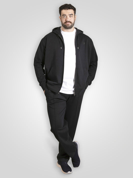 KENILWORTH -D555 Dark Navy Blue Couture Zip Through Hoody with Pin Tuck Sleeves
