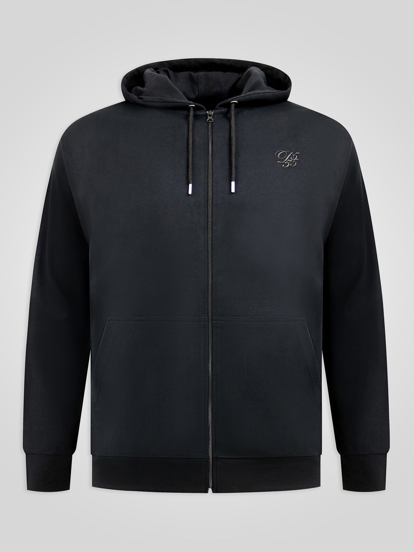 KENILWORTH -D555 Dark Navy Blue Couture Zip Through Hoody with Pin Tuck Sleeves
