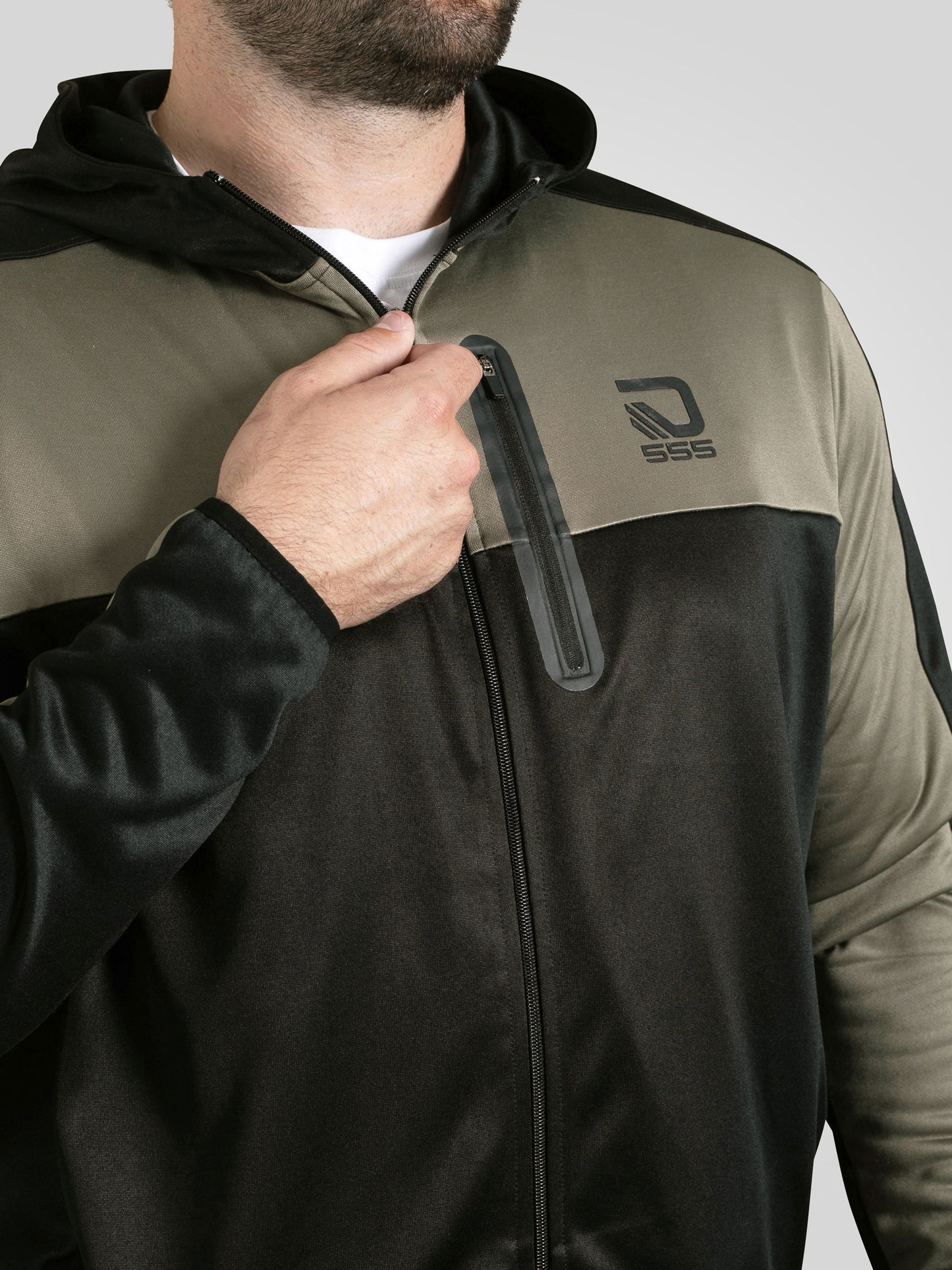 SOUTHPORT -D555 Black Dry Wear Zip Through Hoodie with Taped Zip Pockets