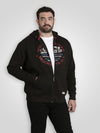 SOUTHAMPTON -D555 Black Full Zip Hoody with Williamsburg Brooklyn Print