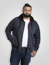 MANSFIELD -D555 Navy Blue Marl Full Zip Hoody In Marl Sweater Fleece