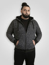 FAREHAM -D555 Black Knitted Hoody with Bonded Sherpa Lining