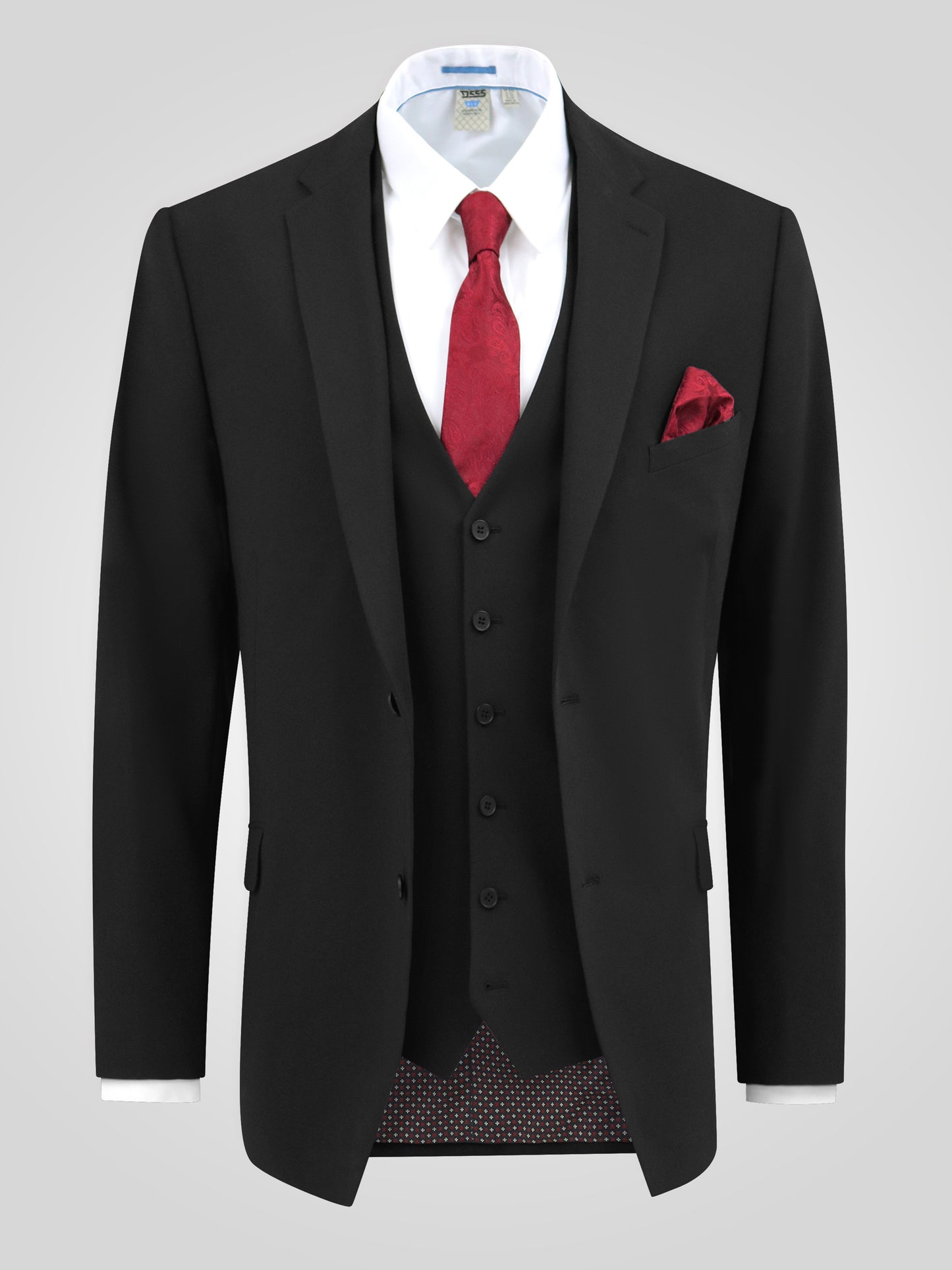 TED -D555 Black 4 Way Stretch Classic Suit Jacket