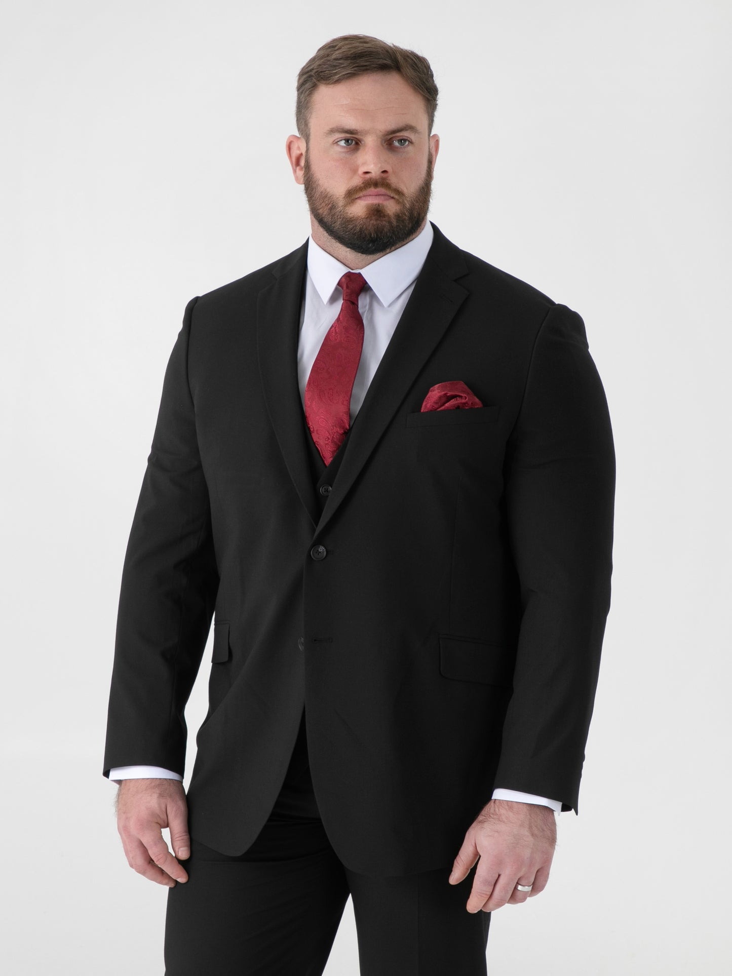 TED -D555 Black 4 Way Stretch Classic Suit Jacket