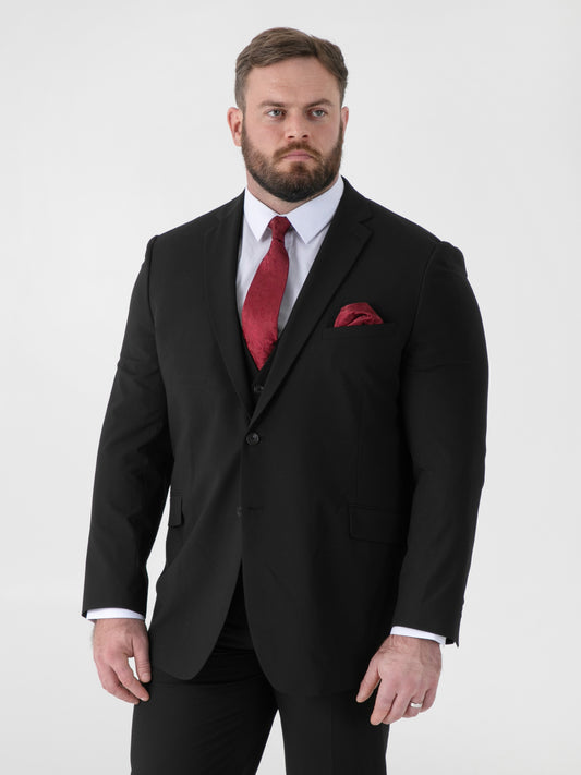 TED -D555 Black 4 Way Stretch Classic Suit Jacket