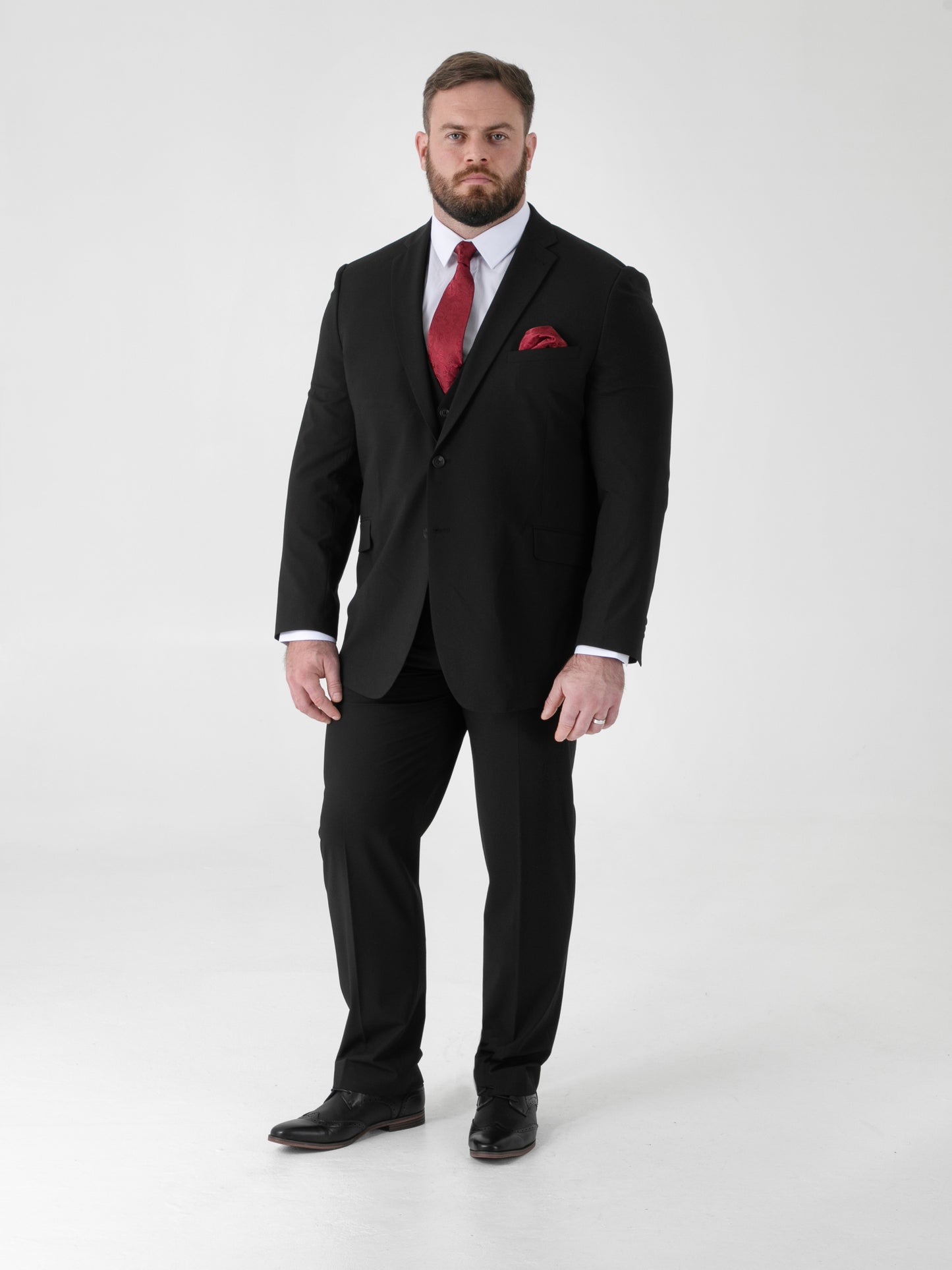 TED -D555 Black 4 Way Stretch Classic Suit Jacket