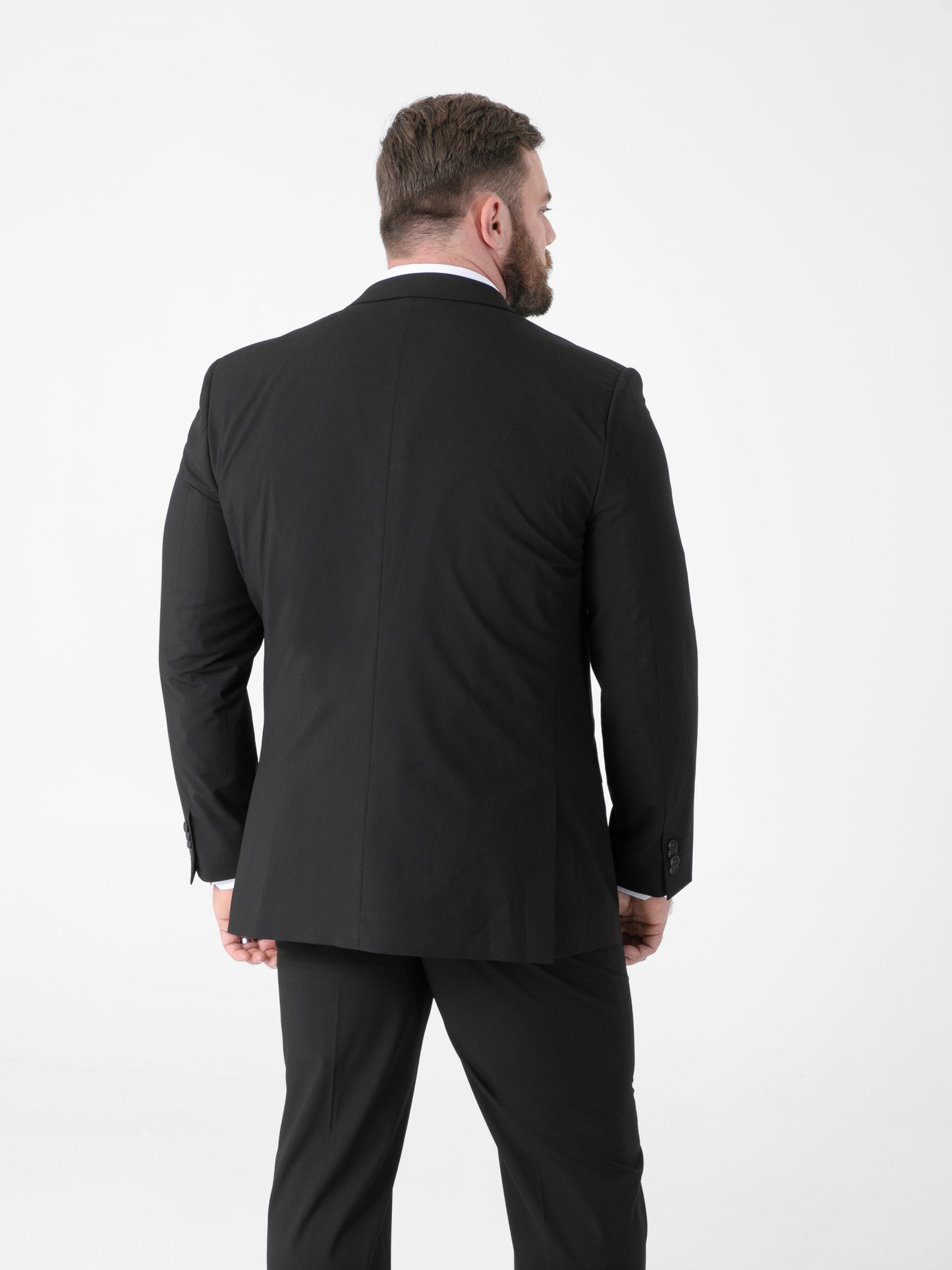 TED -D555 Black 4 Way Stretch Classic Suit Jacket