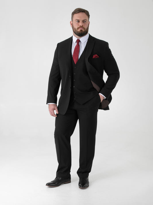 TED -D555 Black 4 Way Stretch Classic Suit Jacket