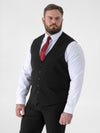 TED -D555 Black 4 Way Stretch Tailored Waistcoat