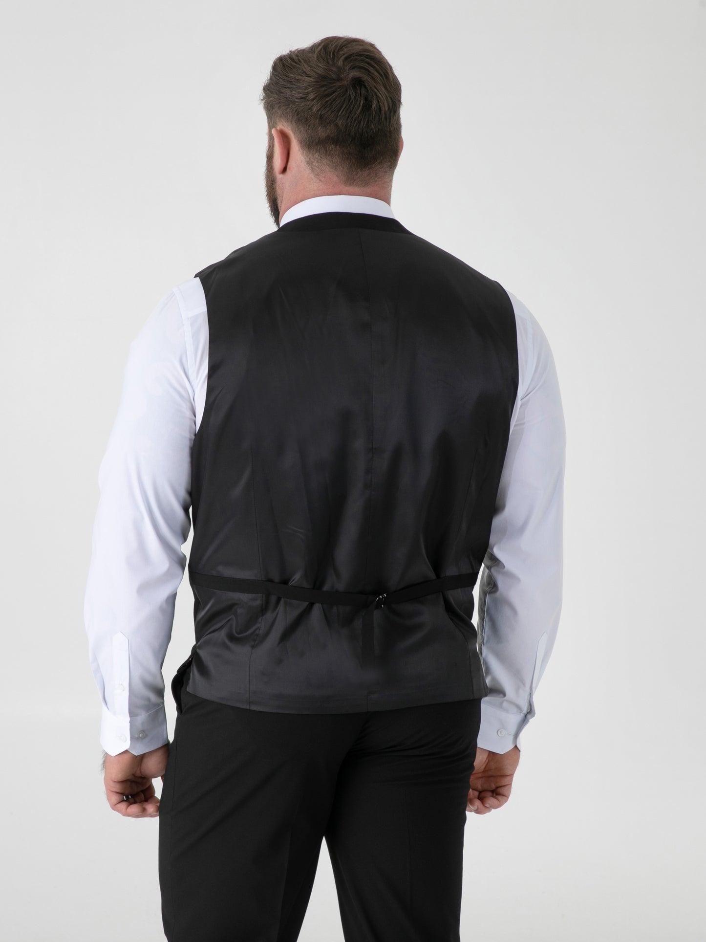 TED -D555 Black 4 Way Stretch Tailored Waistcoat