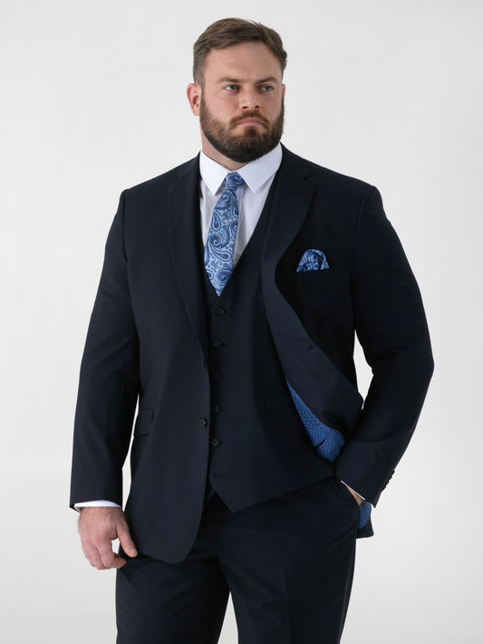 TED -D555 Navy Blue 4 Way Stretch Classic Suit Jacket