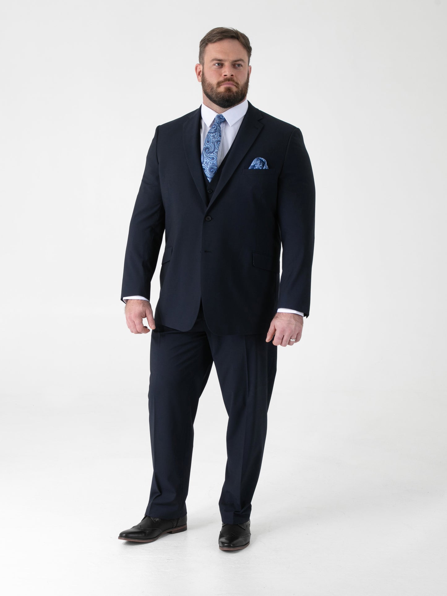 TED -D555 Navy Blue 4 Way Stretch Classic Suit Jacket