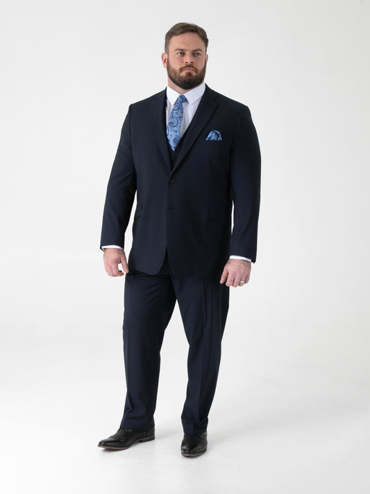 TED -D555 Navy Blue 4 Way Stretch Classic Suit Jacket