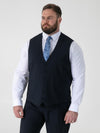 TED -D555 Navy Blue 4 Way Stretch Tailored Waistcoat
