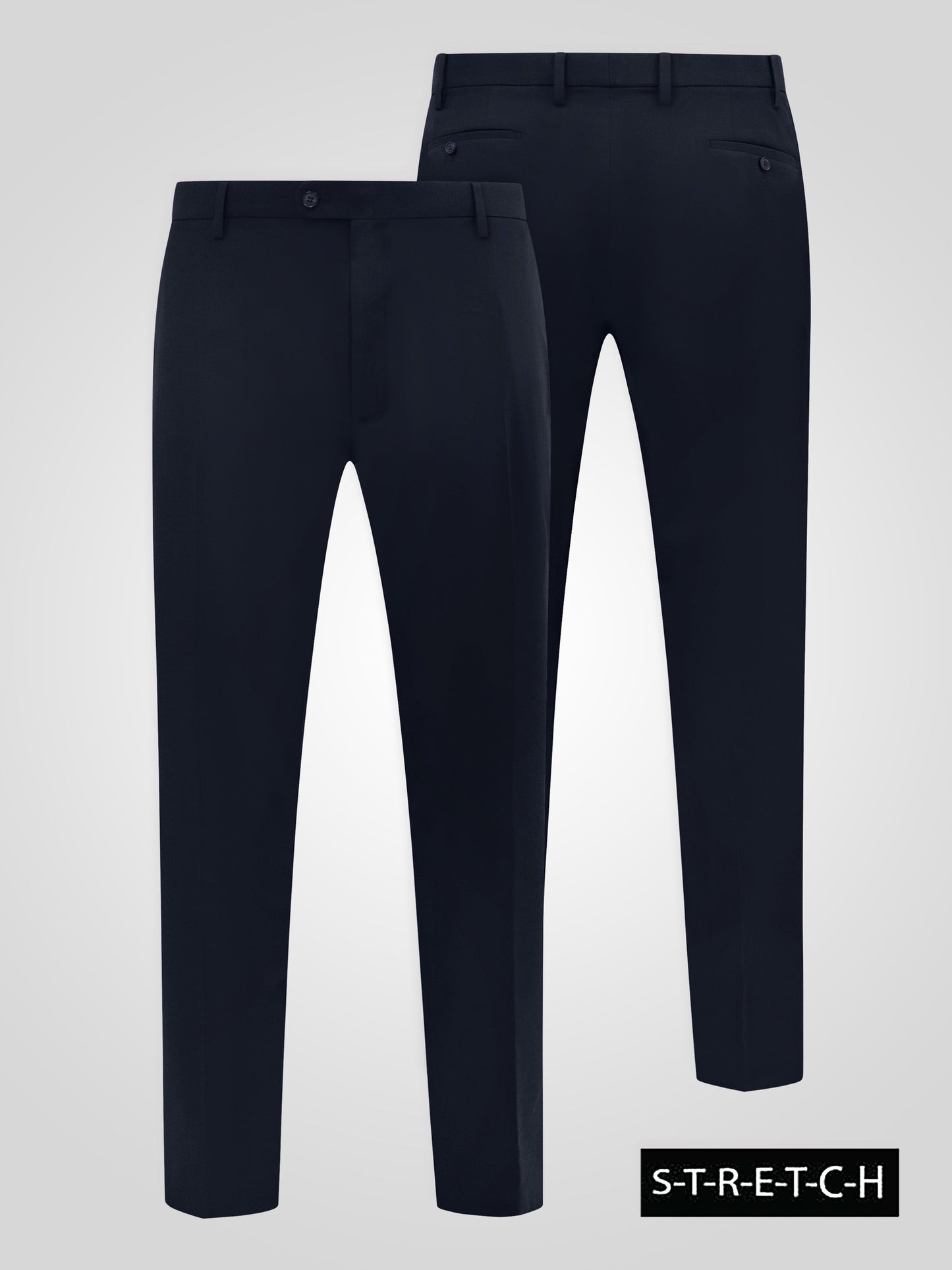 TED -D555 Navy Blue 4 Way Stretch Classic Trouser with Stretch Waistband