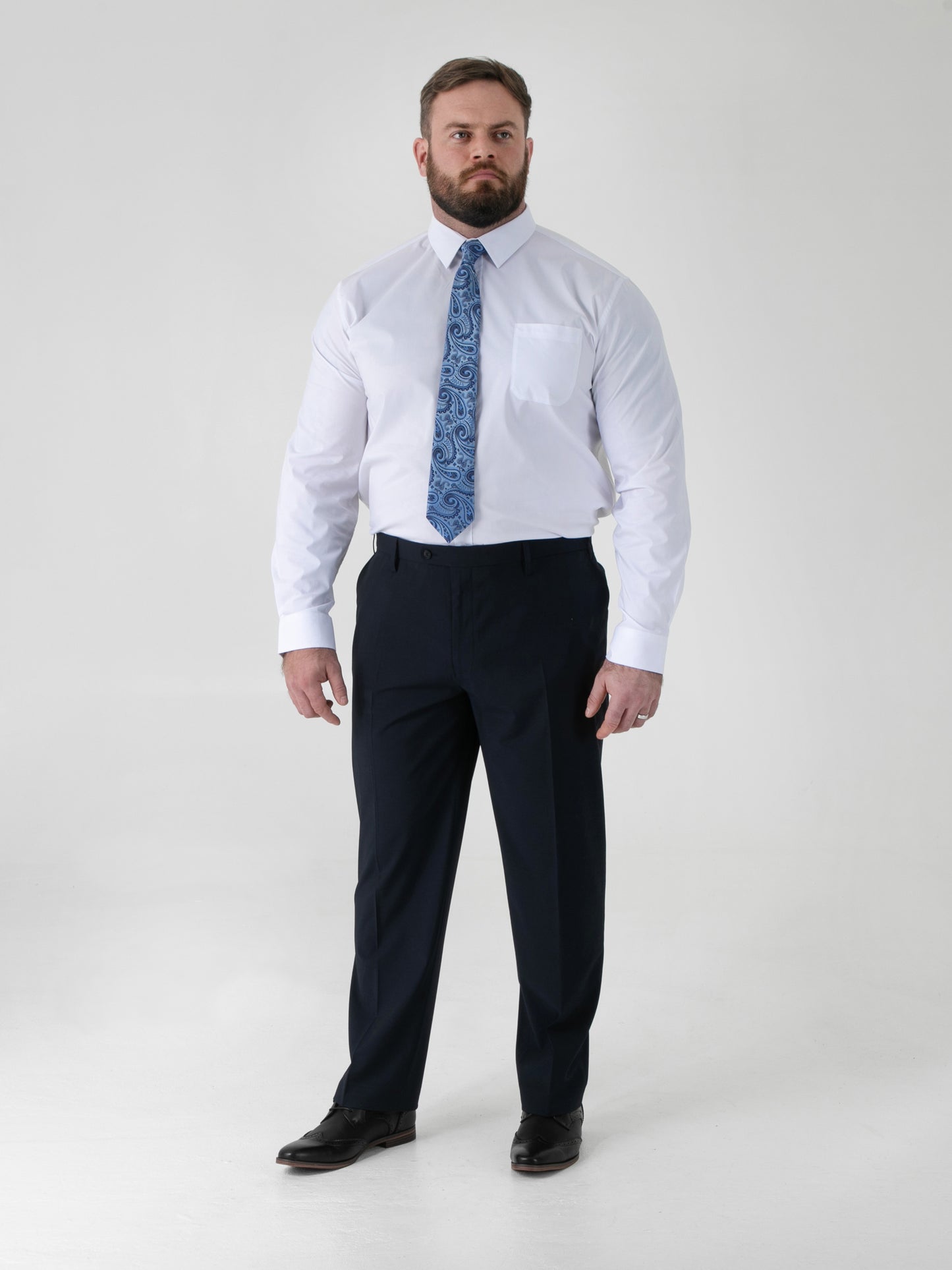TED -D555 Navy Blue 4 Way Stretch Classic Trouser with Stretch Waistband