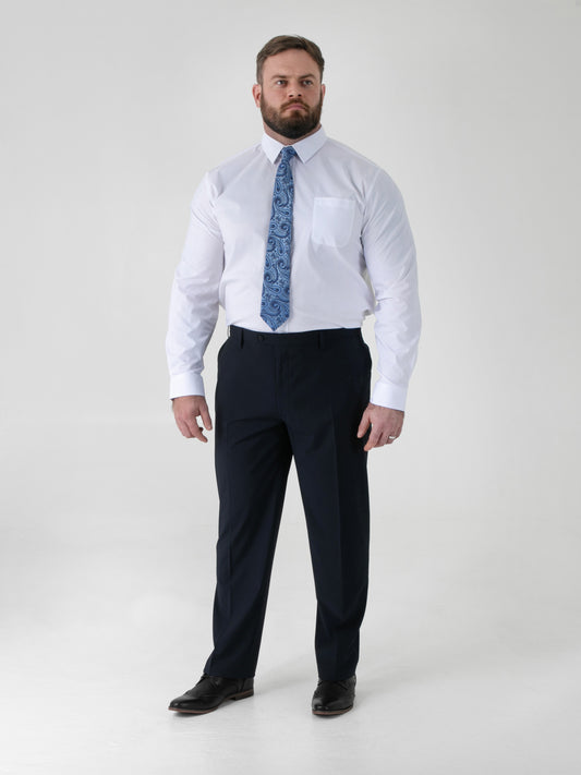 TED -D555 Navy Blue 4 Way Stretch Classic Trouser with Stretch Waistband