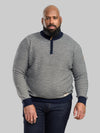 WARMINSTER -D555 Navy/Ecru Jacquard Fashion Knit Funnel Neck Zipper Jumper