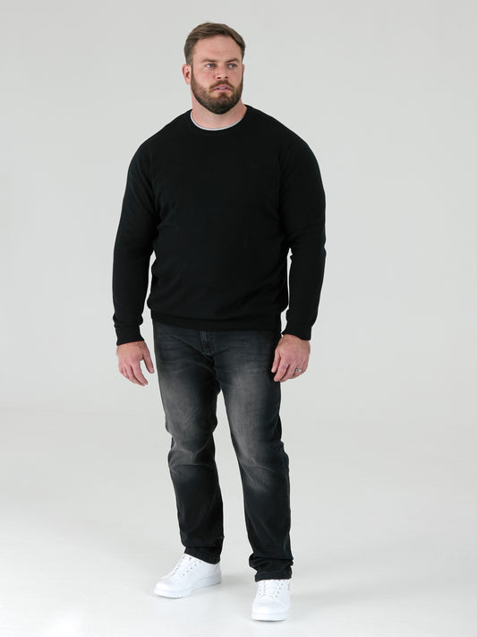 JOVANNI 1 -D555 Black Classic Crew Neck Sweater