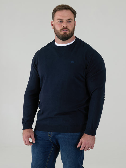 JOVANNI 2 -D555 Navy Blue Classic Crew Neck Sweater