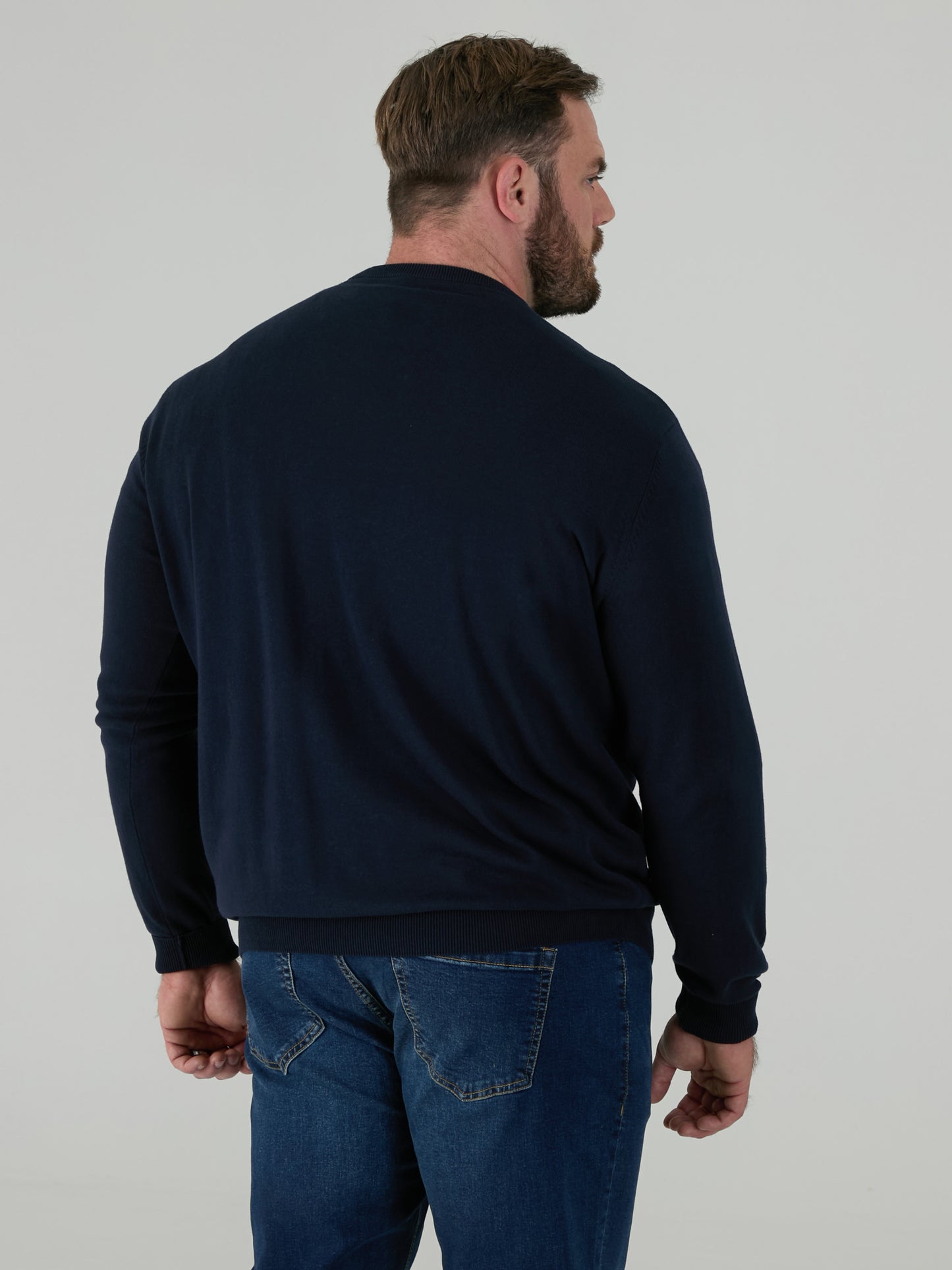 JOVANNI 2 -D555 Navy Blue Classic Crew Neck Sweater