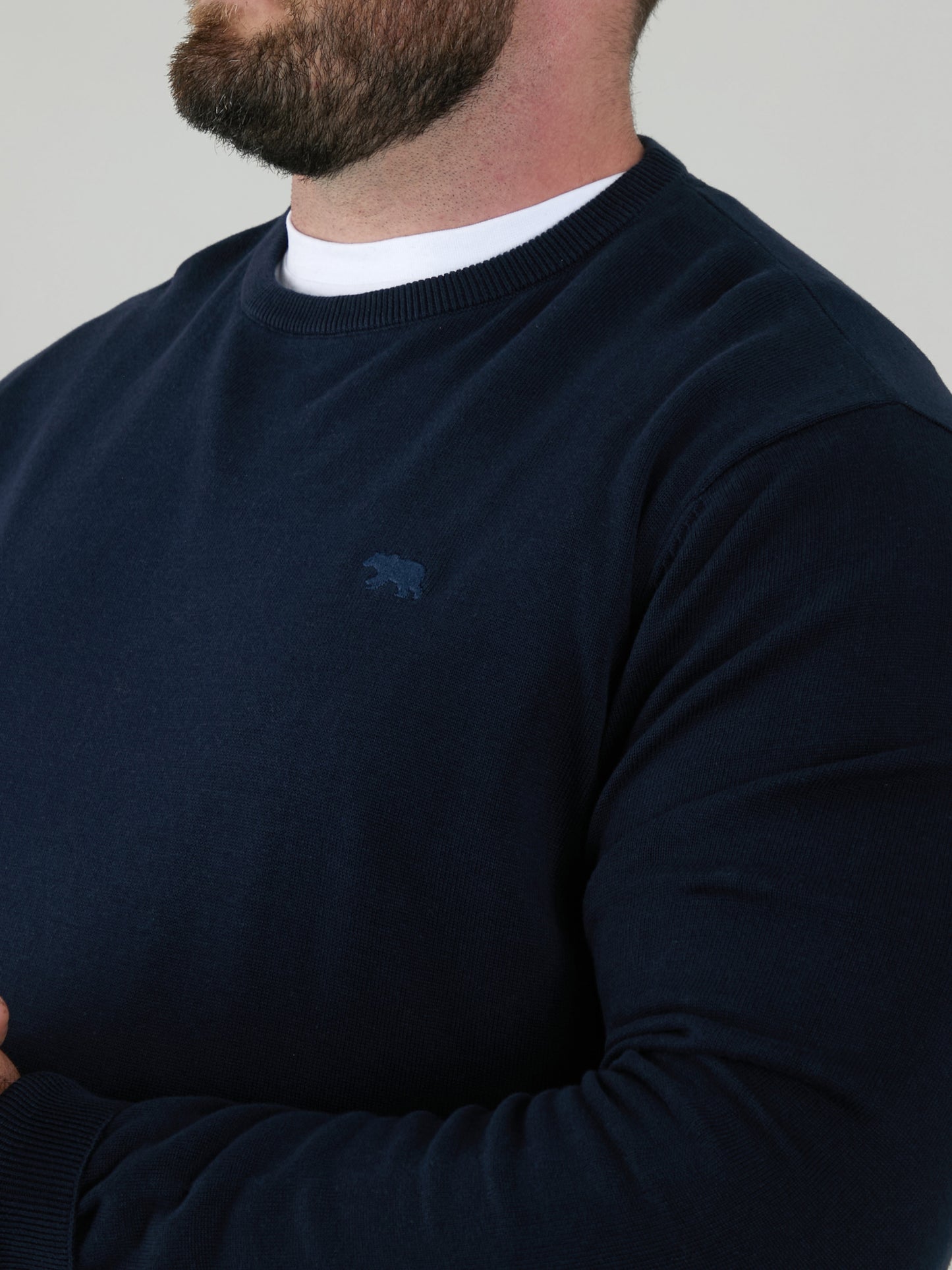 JOVANNI 2 -D555 Navy Blue Classic Crew Neck Sweater