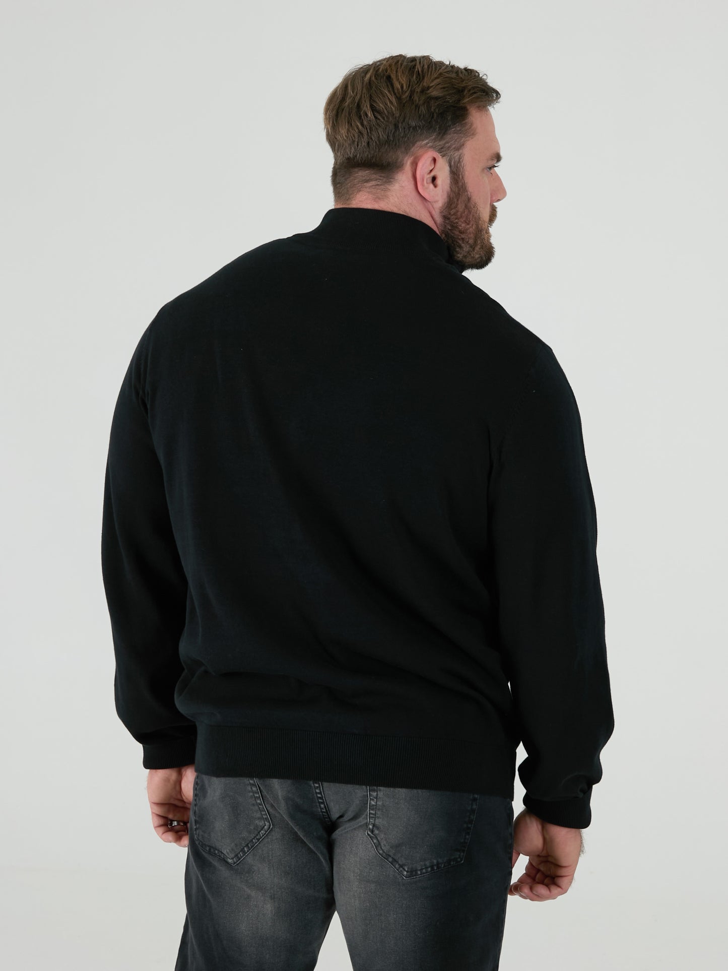FRANCO 1 -D555 Black Classic Zip Through Knitted Sweater