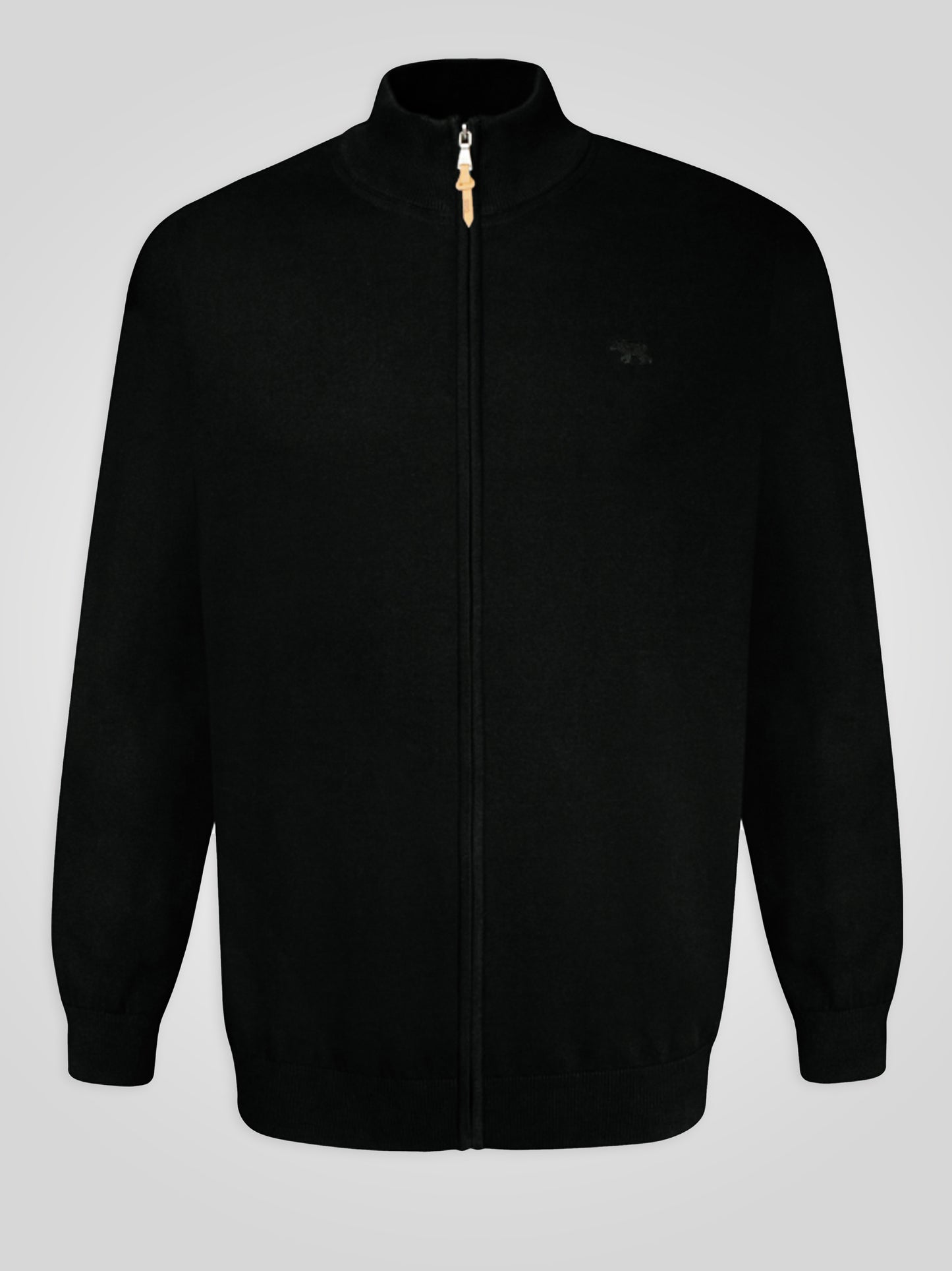 FRANCO 1 -D555 Black Classic Zip Through Knitted Sweater