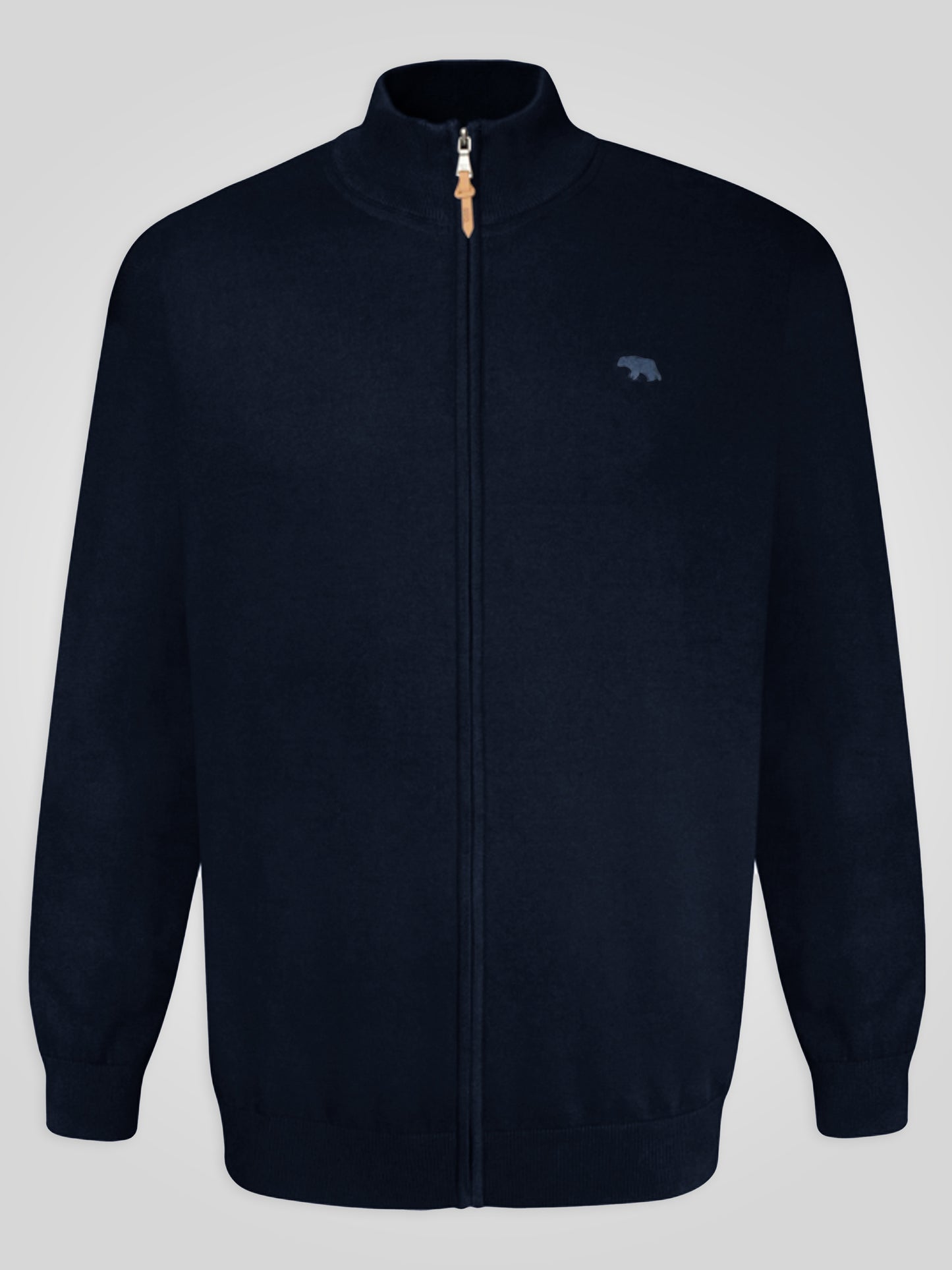 FRANCO 2 -D555 Navy Blue Classic Zip Through Knitted Sweater