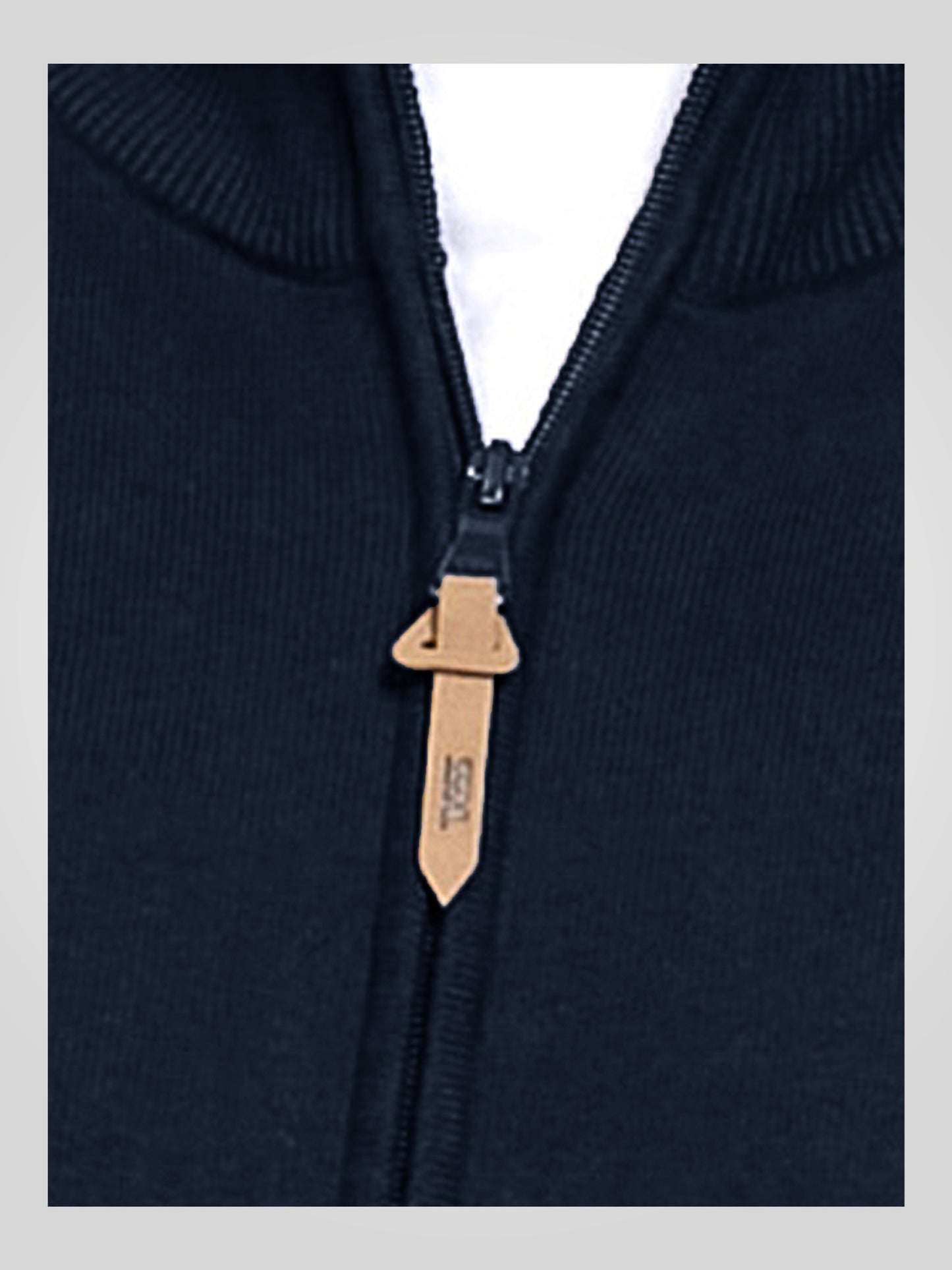 FRANCO 2 -D555 Navy Blue Classic Zip Through Knitted Sweater