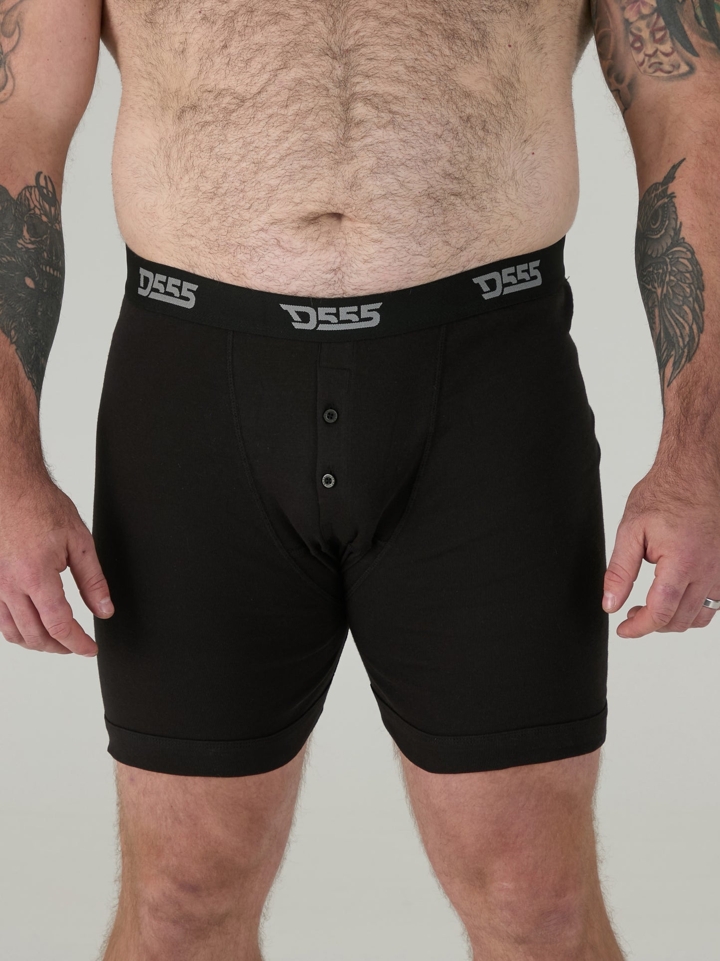 DRIVER 2 -D555 Black Pack Of 3 Cotton Boxer Short