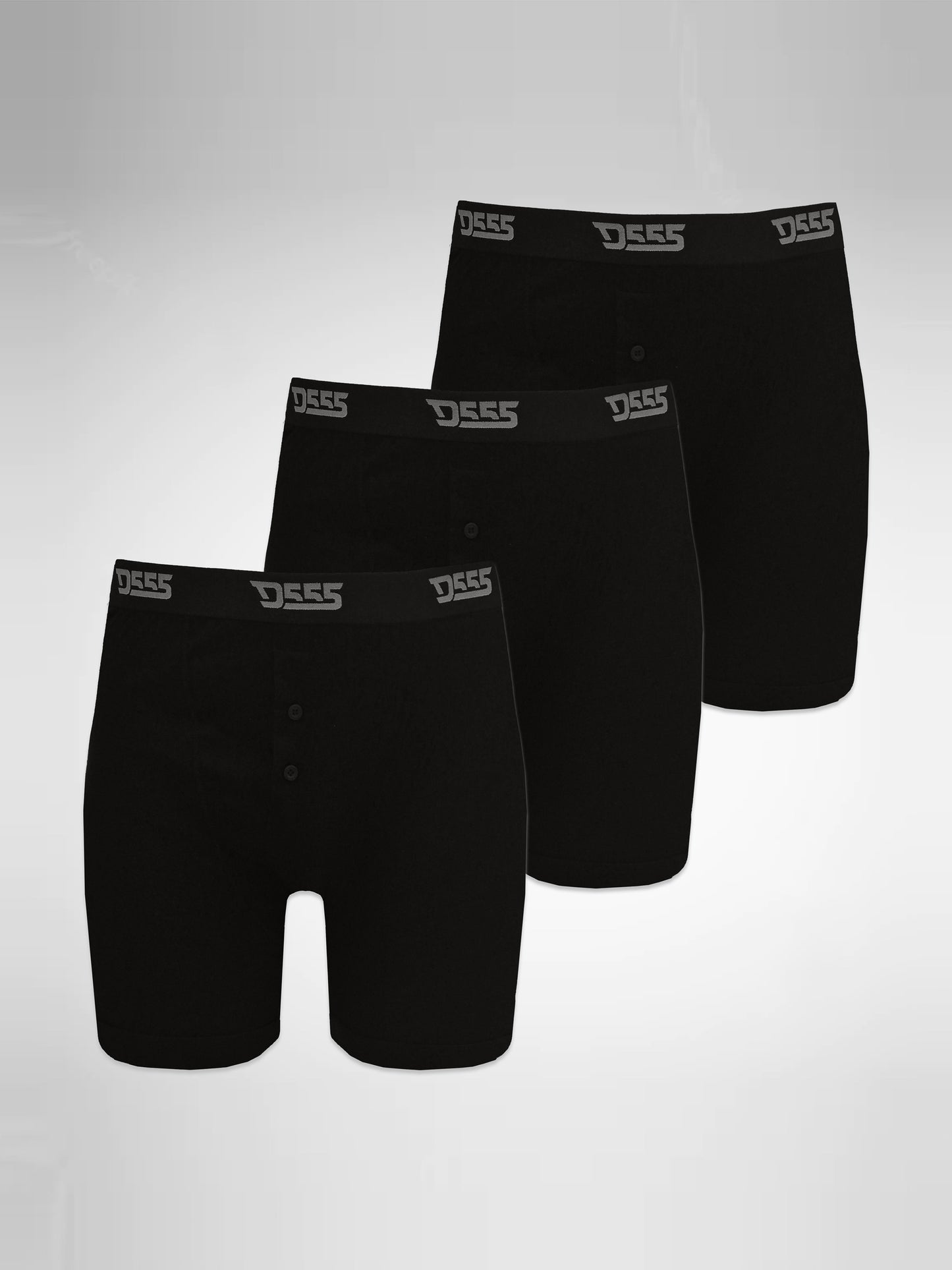 DRIVER 2 -D555 Black Pack Of 3 Cotton Boxer Short