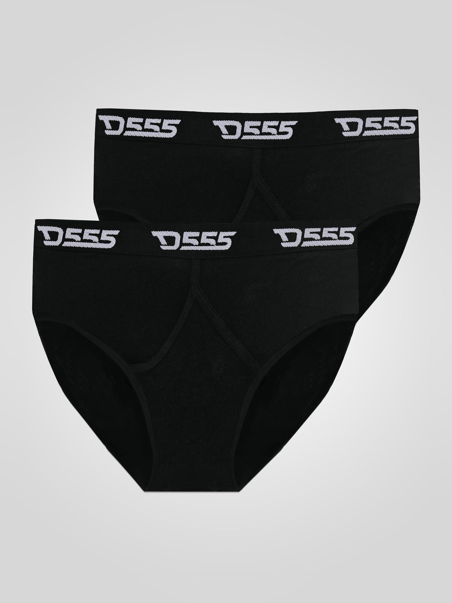 THOMPSON -D555 Black Pack Of 2 Y Front Cotton Briefs