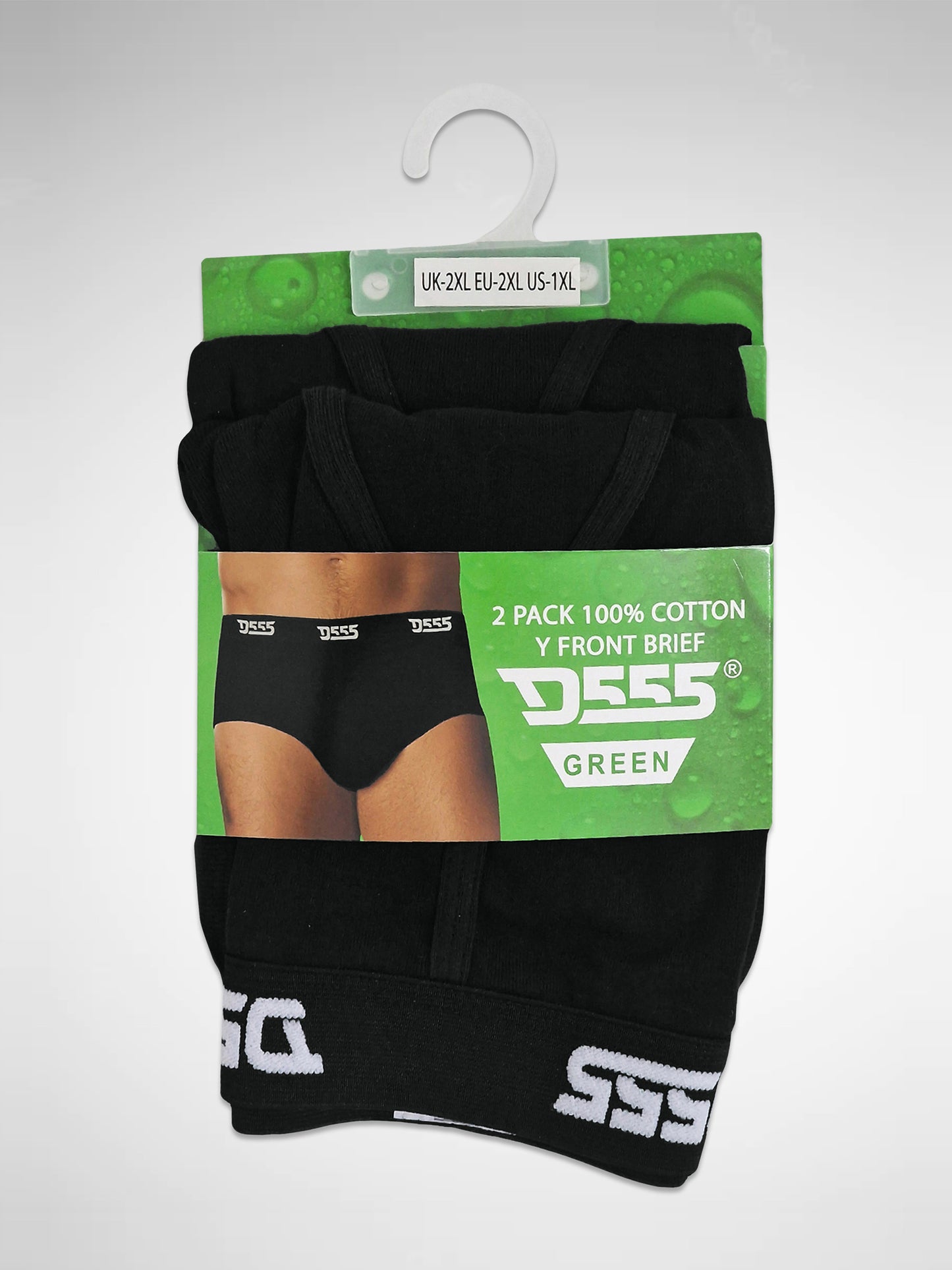 THOMPSON -D555 Black Pack Of 2 Y Front Cotton Briefs