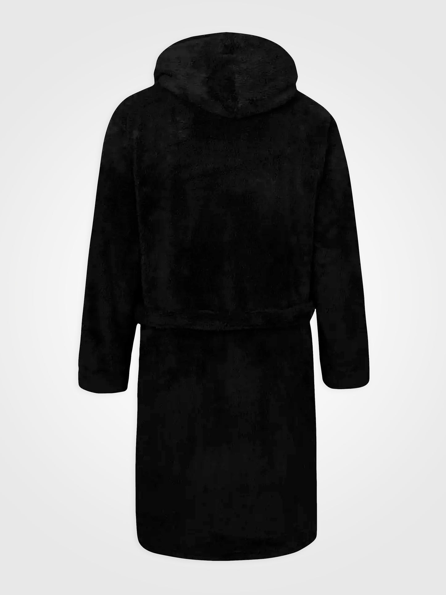 NEWQUAY 1 -D555 Black Super Soft Dressing Gown with Hood
