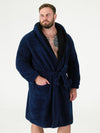 NEWQUAY 2 -D555 Navy Blue Super Soft Dressing Gown with Hood
