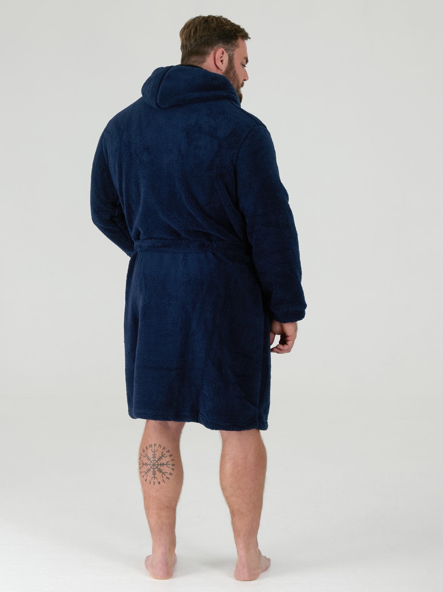 NEWQUAY 2 -D555 Navy Blue Super Soft Dressing Gown with Hood