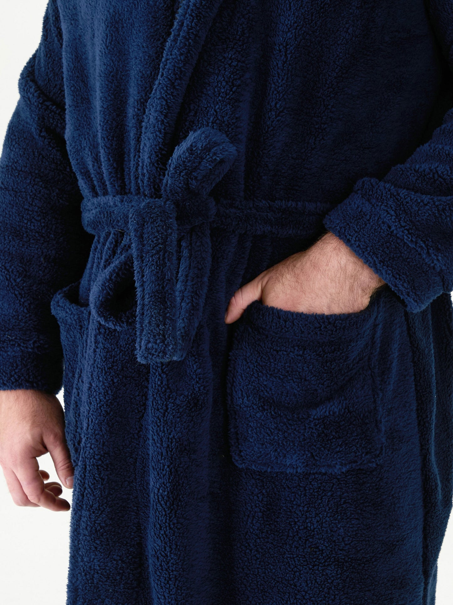 NEWQUAY 2 -D555 Navy Blue Super Soft Dressing Gown with Hood