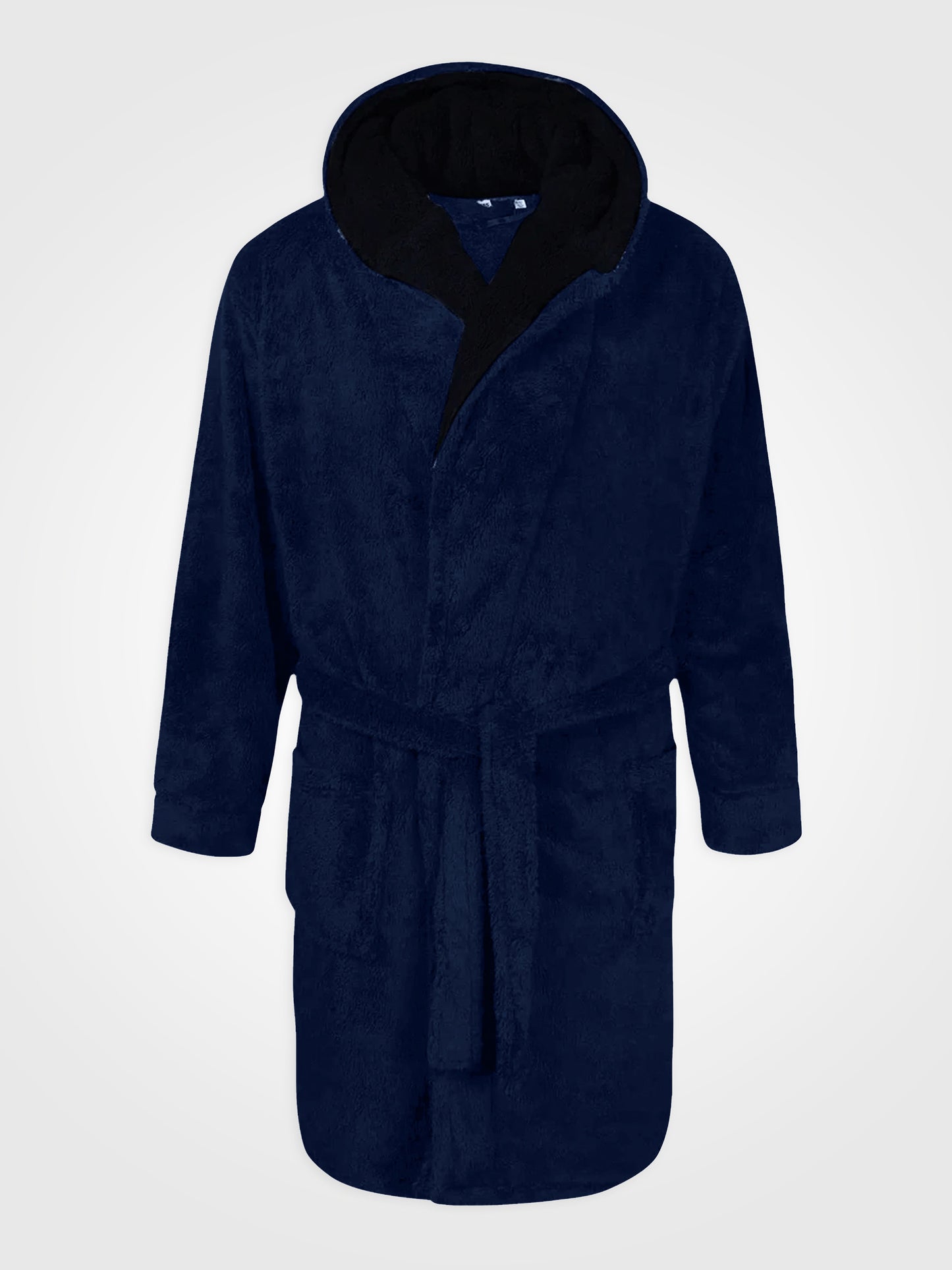 NEWQUAY 2 -D555 Navy Blue Super Soft Dressing Gown with Hood