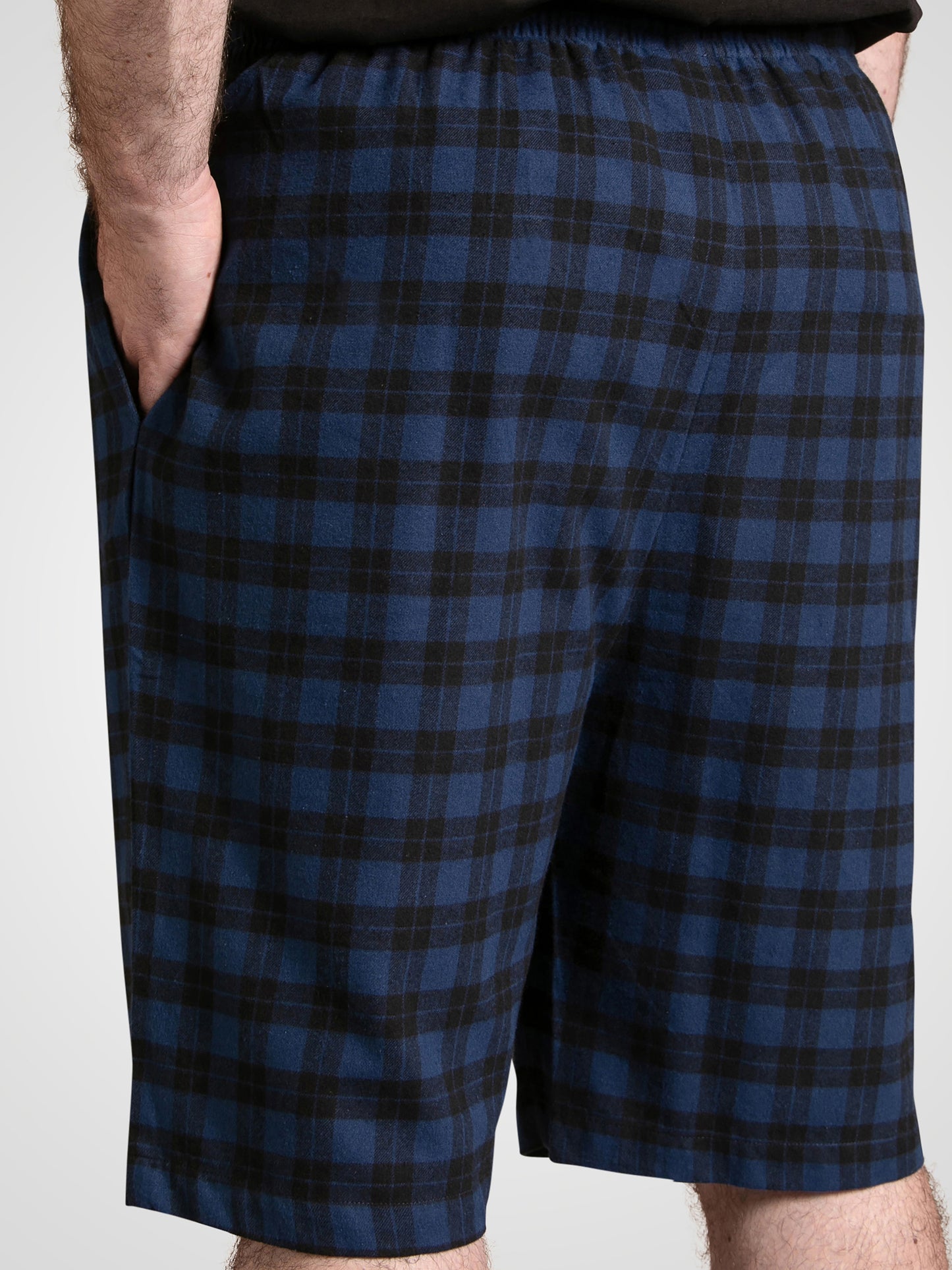 EASTBOURNE -D555 Navy Blue Check Navy Check Loungewear Shorts