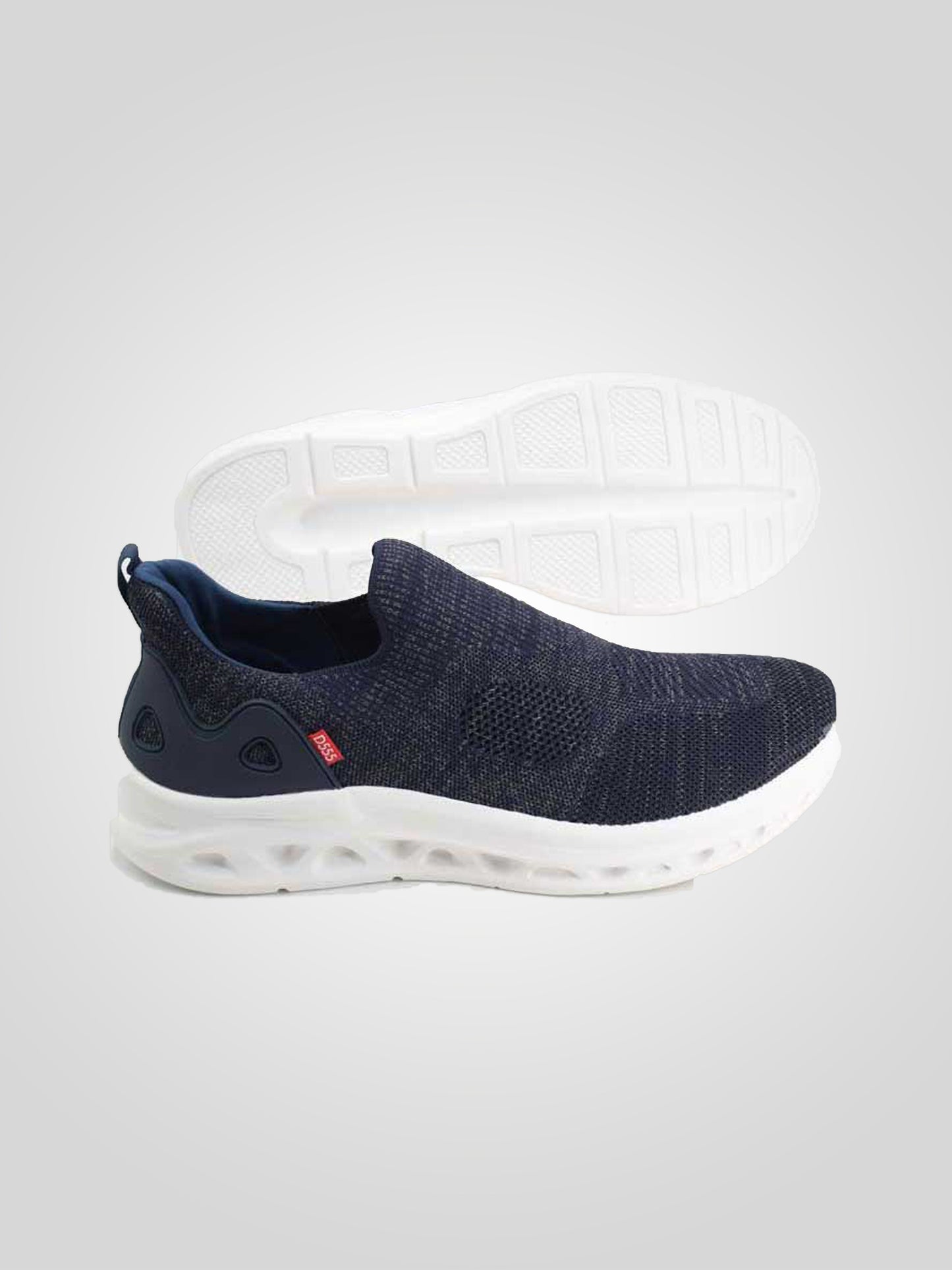 BLYTH 2 -D555 Navy Blue Kingsize Hands Free Shoes with Knitted Top