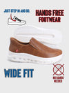CARLISLE 1 -D555 Dark Tan Kingsize Hands Free Shoes