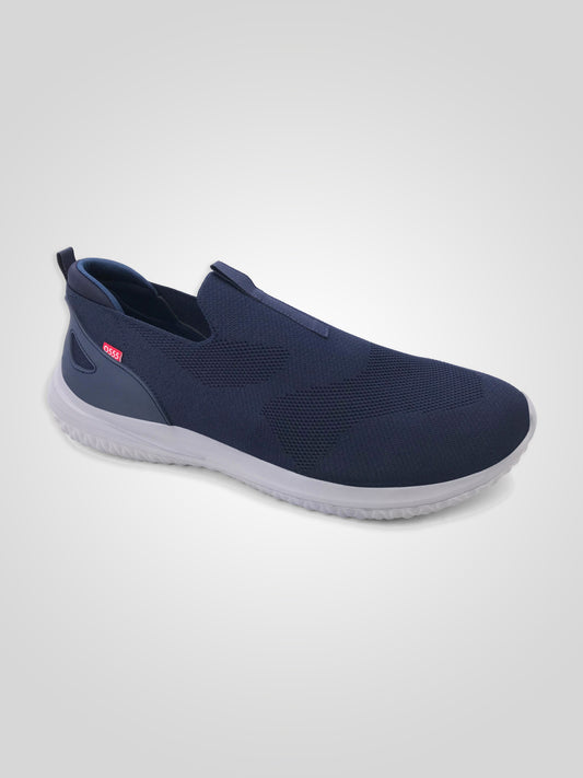 HUDDERSFIELD 2 -D555 Navy Blue Kingsize Hands Free Slip On Knitted Top Shoes