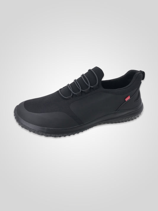 DONCASTER 1 -D555 Black Kingsize Hands Free Shoes with Pu & Faux Laces