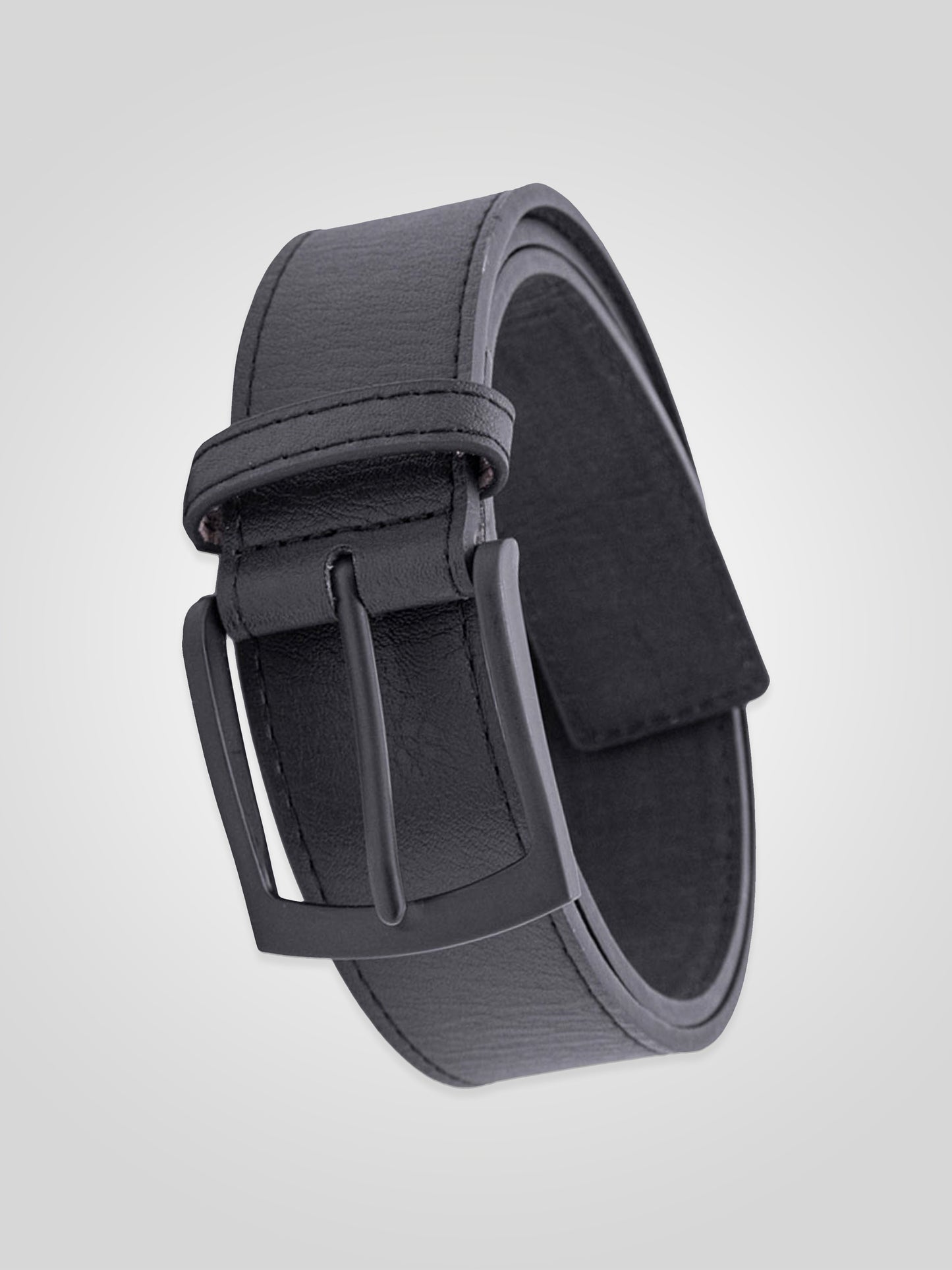 OZZY -D555 Black Matt Black Buckled Belt 3.8Cm Width