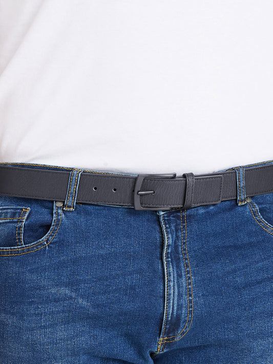 OZZY -D555 Black Matt Black Buckled Belt 3.8Cm Width
