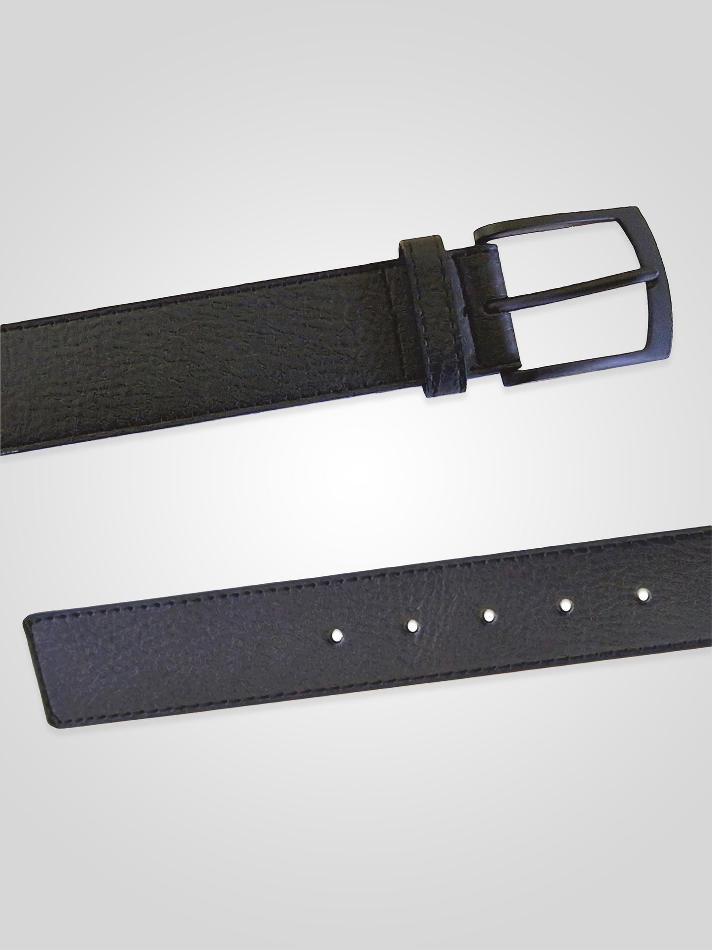OZZY -D555 Black Matt Black Buckled Belt 3.8Cm Width