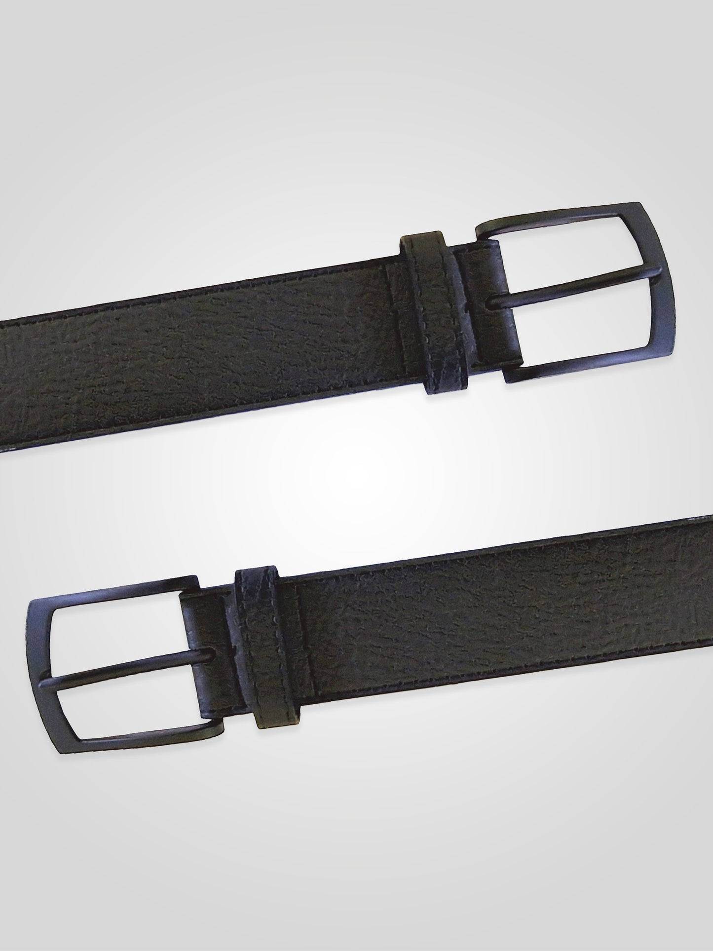 OZZY -D555 Black Matt Black Buckled Belt 3.8Cm Width
