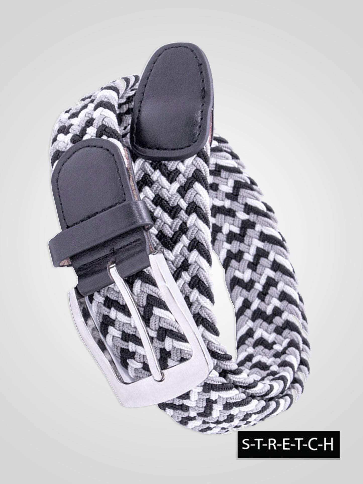 QUINN -D555 Multi Colour Multi Coloured Stretch Braided Belt