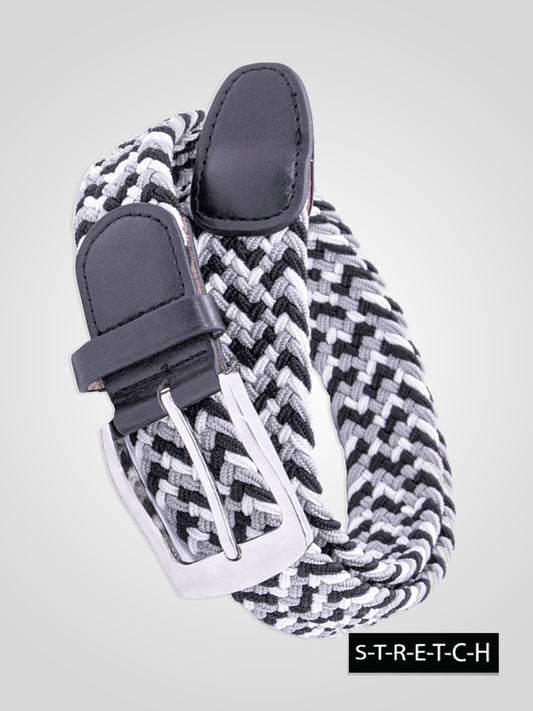 QUINN -D555 Multi Colour Multi Coloured Stretch Braided Belt